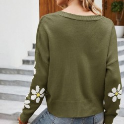 Classic cardigan - long sleeve sweater - with buttons - floral patternHoodies & Jumpers