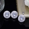 Fashionable jewellery set - earrings - necklace - with round cubic zirconiaJewellery Sets