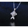Stylish jewellery set - necklace - earrings - red eyed fish - 925 sterling silver - cubic zirconiaJewellery Sets