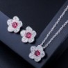 Flowers shaped jewellery set - necklace - earrings - cubic zirconiaJewellery Sets