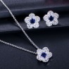 Flowers shaped jewellery set - necklace - earrings - cubic zirconiaJewellery Sets