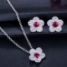 Flowers shaped jewellery set - necklace - earrings - cubic zirconiaJewellery Sets