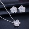 Flowers shaped jewellery set - necklace - earrings - cubic zirconiaJewellery Sets