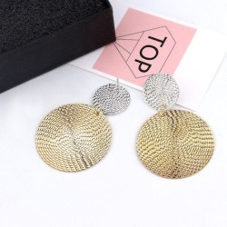 Fashionable earrings - double circles - silver & goldEarrings