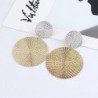 Fashionable earrings - double circles - silver & goldEarrings
