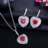 Luxurious silver jewellery set - heart shaped pendants - crystal - cubic zirconia - necklace - earringsJewellery Sets