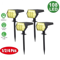 Solar powered light - landscape spotlights - 4 lighting modes - 108 LED - IP65 waterproofSolar lighting