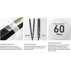 2 in 1 professional hair straightener - curler - titanium - LCD digital displayHair straighteners