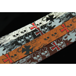 Fashionable leather belt - metal buckle - punk style - skull / skeleton pattern - unisexBelts