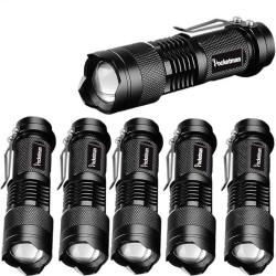 Powerful tactical flashlight - LED - 3 modes - zoomable - 1 - 6 piecesTorches