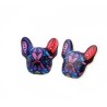 Stylish stud earrings - colorful French bulldogEarrings