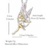 Elegant silver necklace - pink flower fairy - angel wings - love heartNecklaces