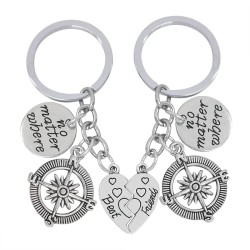 Best Friends & No Matter Where - keychain 2 pcsKeyrings