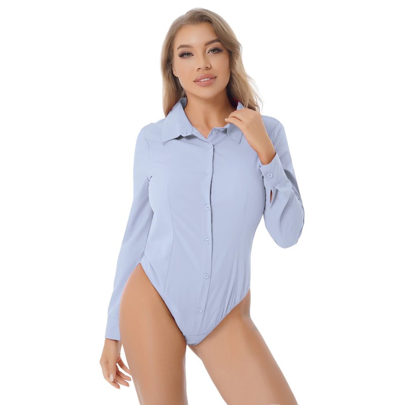 Elegant bodysuits - long sleeve blouse - with buttonsBlouses & shirts
