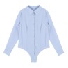 Elegant bodysuits - long sleeve blouse - with buttonsBlouses & shirts