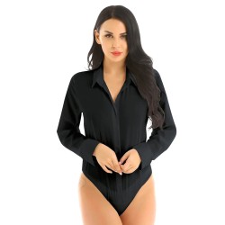 Elegant bodysuits - long sleeve blouse - with buttonsBlouses & shirts
