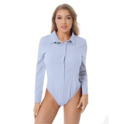 Elegant bodysuits - long sleeve blouse - with buttonsBlouses & shirts