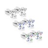 Small stud earrings - with cubic zirconia - butterflies - hearts - starsEarrings