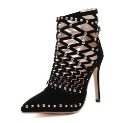 Sexy ankle boots - high heel sandals - gladiator style - rivets - cut out cage designHigh heels