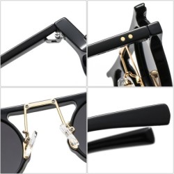 Fashionable small round sunglasses - gradient lens - double color - rivets - UV400Sunglasses