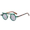 Fashionable small round sunglasses - gradient lens - double color - rivets - UV400Sunglasses