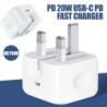 PD 20W - USB-C PD - 100-240V - fast charger - UK plugChargers