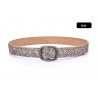 Fashionable leather belt with metal buckle & rivetsBelts