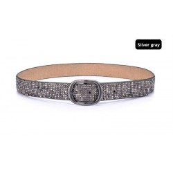 Fashionable leather belt with metal buckle & rivetsBelts