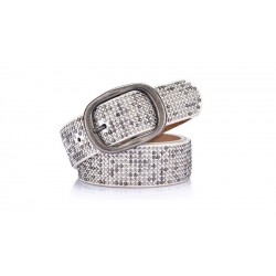 Fashionable leather belt with metal buckle & rivetsBelts