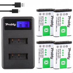 NP-BX1 charger with 4 batteries for Sony DSC-RX100 DSC-WX500 IV HX300 WX300 HDR-AS15 X3000R MV1 AS30V HDR-AS300Battery & Char...