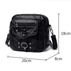 Small shoulder / waist bag - leather - rivets - zippersBags