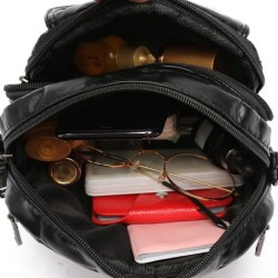 Small shoulder / waist bag - leather - rivets - zippersBags