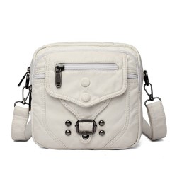 Small shoulder / waist bag - leather - rivets - zippersBags
