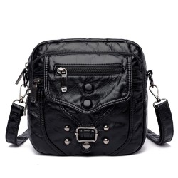 Small shoulder / waist bag - leather - rivets - zippersBags