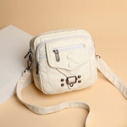 Small shoulder / waist bag - leather - rivets - zippersBags