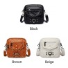 Small shoulder / waist bag - leather - rivets - zippersBags