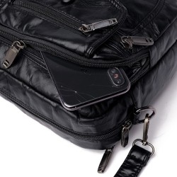 Small shoulder / waist bag - leather - rivets - zippersBags