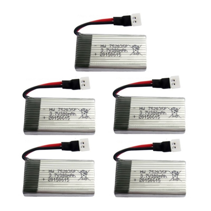 Eachine - Hubsan - 3.7V 380mah - 25C lipo battery - 5 piecesBatteries Eachine - Hubsan - 3.7V 380mah - 25C lipo battery - 5 piecesBatteries