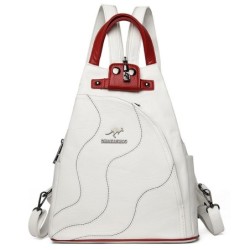 Multifunctional small backpack - patchwork design - leatherBackpacks