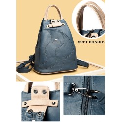 Multifunctional small backpack - patchwork design - leatherBackpacks