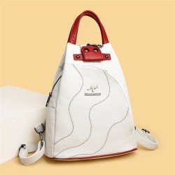 Multifunctional small backpack - patchwork design - leatherBackpacks