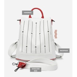 Fashionable backpack - anti-theft - leather - rivets stars - large capacityBackpacks