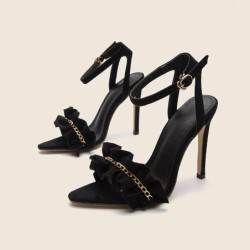 Sexy high heel sandal - ankle strap - with a chain decorationSandals
