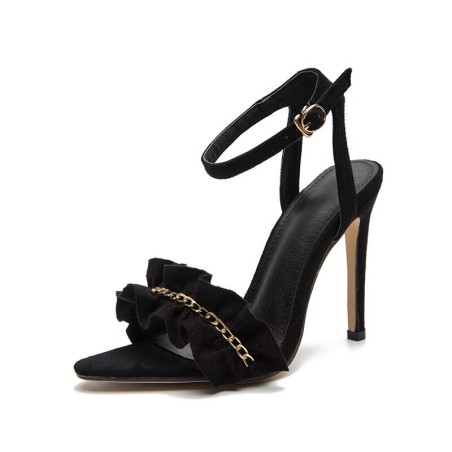 Sexy high heel sandal - ankle strap - with a chain decorationSandals
