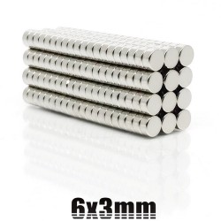 N35 - neodymium magnet - round disc - 6mm * 3mm - 100 piecesN35