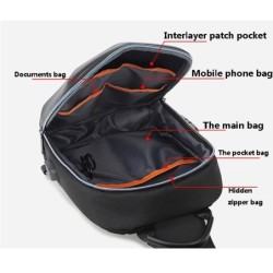 Anti-theft shoulder bag with USB port - crossbody - PVC chest bagBags