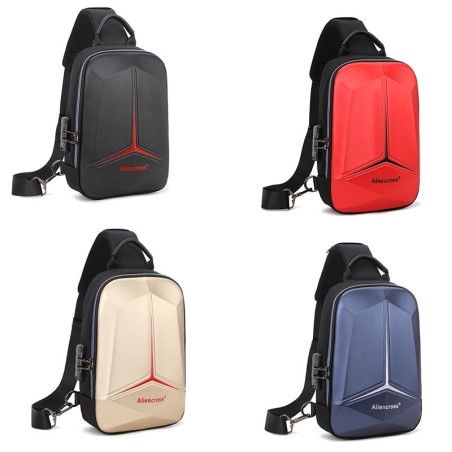 Anti-theft shoulder bag with USB port - crossbody - PVC chest bagBags