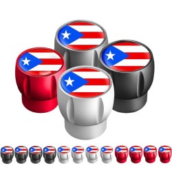 Puerto Rico flag - tire valve caps - universal - aluminum - 4 piecesValve caps