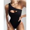 Sexy ribbed one piece swimsuit - off shoulder - cut-out designBeachwear