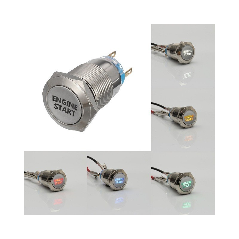12V - 19mm - metal switch - LED - on-off engine start - ignition push button switchSwitches